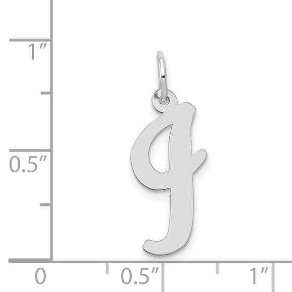 14k White Gold, Madison Collection LG Classic Script Initial I Pendant - Picture 4 of 6